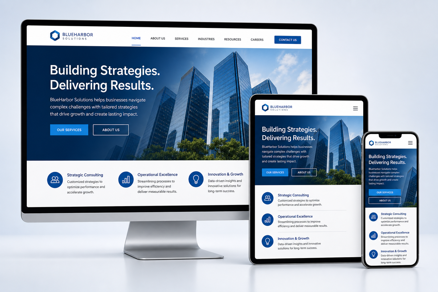 Responsive corporate website across devices